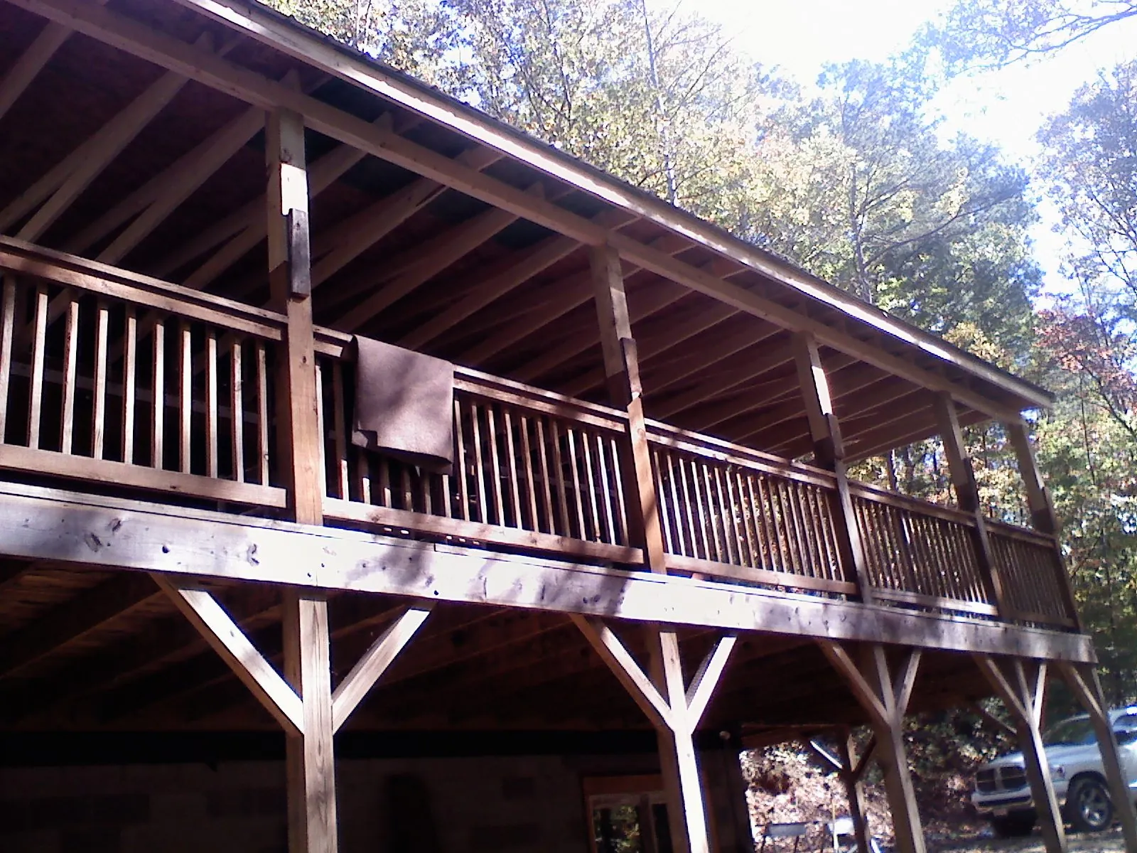 Timber framing under a new elevated porch and deck — Roof Leak Repair in Blackville by Roofing Brothers